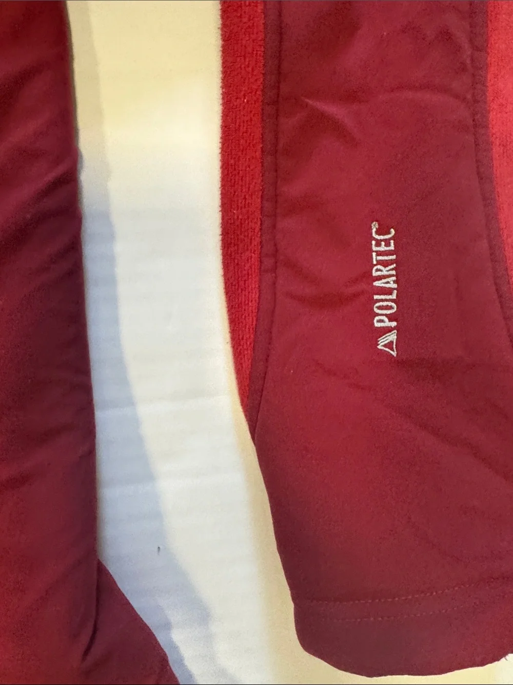 L.L. Bean Two-Tone Red Fleece Full-Zip Jacket